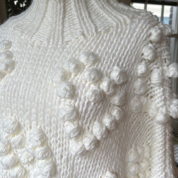 Chicwish Handmade Chunky Sweater with Hearts Size Large - Picture 2 of 15